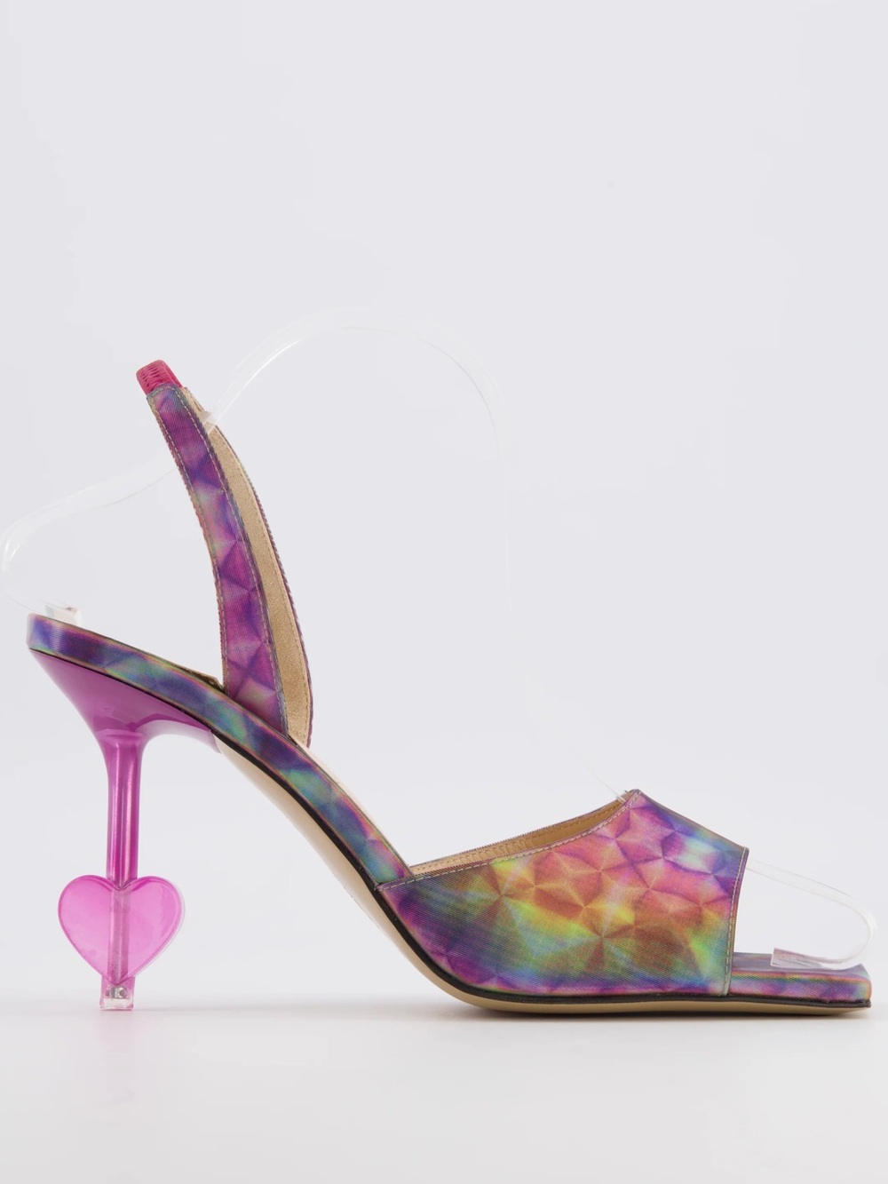 Mach & Mach Heart-Embellished Kaleidoscope Mule